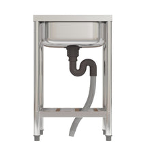 Load image into Gallery viewer, Stainless Steel One Compartment Commercial Kitchen Sink with Left Drainboard Kitchen Sinks Living and Home