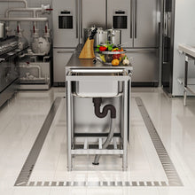 Load image into Gallery viewer, Stainless Steel One Compartment Commercial Kitchen Sink with Left Drainboard Kitchen Sinks Living and Home