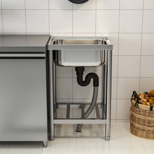 Load image into Gallery viewer, Stainless Steel One Compartment Commercial Kitchen Sink with Left Drainboard Kitchen Sinks Living and Home