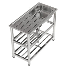 Load image into Gallery viewer, Stainless Steel One Compartment Sink with Drainboard and Shelf Living and Home