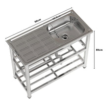 Load image into Gallery viewer, Stainless Steel One Compartment Sink with Drainboard and Shelf Living and Home