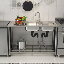 Load image into Gallery viewer, Stainless Steel One Compartment Sink with Drainboard and Shelf Living and Home