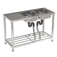 Load image into Gallery viewer, Stainless Steel One Compartment Sink with Drainboard and Shelf Living and Home