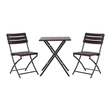 Load image into Gallery viewer, 3-Piece Plastic Outdoor Folding Table and Chairs Set Garden Dining Sets Living and Home