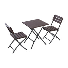 Load image into Gallery viewer, 3-Piece Plastic Outdoor Folding Table and Chairs Set Garden Dining Sets Living and Home