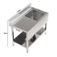 Load image into Gallery viewer, Stainless Steel Hand Wash Basin with Front Side Living and Home
