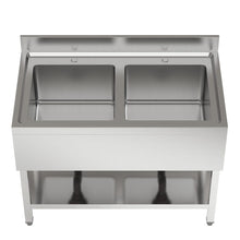 Load image into Gallery viewer, Stainless Steel Two Compartment Commercial Sink with Shelf Kitchen Sinks Living and Home