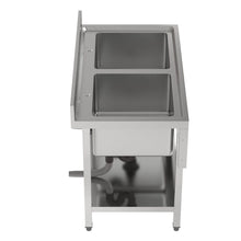 Load image into Gallery viewer, Stainless Steel Two Compartment Commercial Sink with Shelf Kitchen Sinks Living and Home