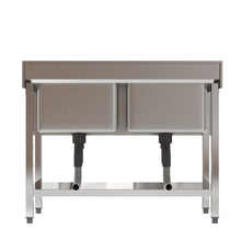 Load image into Gallery viewer, Stainless Steel Two Compartment Commercial Sink with Shelf Kitchen Sinks Living and Home