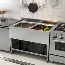 Load image into Gallery viewer, Stainless Steel Two Compartment Commercial Sink with Shelf Kitchen Sinks Living and Home
