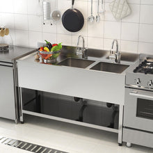 Load image into Gallery viewer, Premium Double Star Stainless Steel Washbasin with Shelf and Front Apron Living and Home