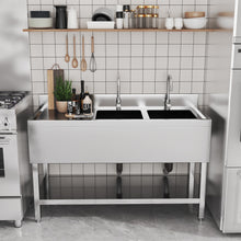 Load image into Gallery viewer, Premium Double Star Stainless Steel Washbasin with Shelf and Front Apron Living and Home