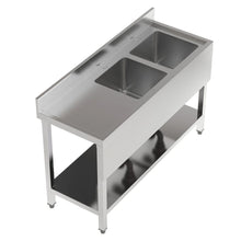 Load image into Gallery viewer, Premium Double Star Stainless Steel Washbasin with Shelf and Front Apron Living and Home