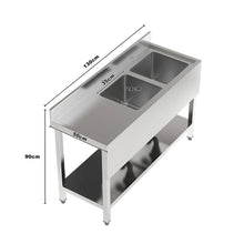 Load image into Gallery viewer, Premium Double Star Stainless Steel Washbasin with Shelf and Front Apron Living and Home