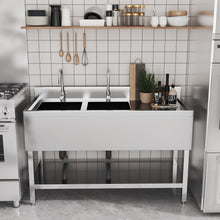 Load image into Gallery viewer, Premium Double Star Stainless Steel Washbasin with Shelf and Front Apron Living and Home