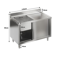 Load image into Gallery viewer, Dismantlable 201 Stainless Steel Single Sink Cabinet with Left-Side Sink Living and Home