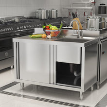 Load image into Gallery viewer, Dismantlable 201 Stainless Steel Single Sink Cabinet with Left-Side Sink Living and Home Version A