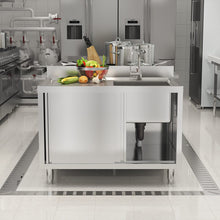 Load image into Gallery viewer, Dismantlable 201 Stainless Steel Single Sink Cabinet with Left-Side Sink Living and Home
