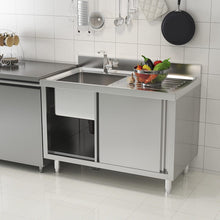 Load image into Gallery viewer, Dismantlable 201 Stainless Steel Single Sink Cabinet with Left-Side Sink Living and Home