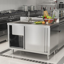 Load image into Gallery viewer, Dismantlable 201 Stainless Steel Single Sink Cabinet with Left-Side Sink Living and Home