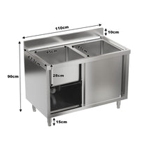 Load image into Gallery viewer, Dismantlable 201 Stainless Steel Double Sink Cabine Living and Home