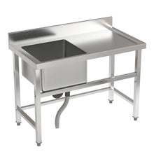 Load image into Gallery viewer, Stainless Steel One Compartment Commercial Sink with Right Drainboard Kitchen Sinks Living and Home