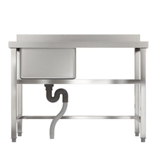 Load image into Gallery viewer, Stainless Steel One Compartment Commercial Sink with Right Drainboard Kitchen Sinks Living and Home
