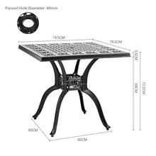 Load image into Gallery viewer, Black Cast Aluminum Outdoor Dining Table Garden Dining Tables Living and Home