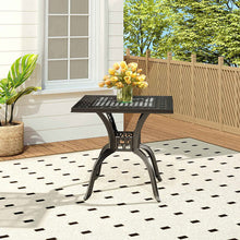 Load image into Gallery viewer, Black Cast Aluminium Square Outdoor Dining Table Garden Dining Tables Living and Home