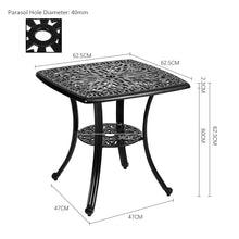 Load image into Gallery viewer, Square Cast Aluminum Outdoor Bistro Table Black Garden Dining Tables Living and Home