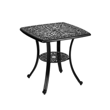 Load image into Gallery viewer, Square Cast Aluminum Outdoor Bistro Table Black Garden Dining Tables Living and Home