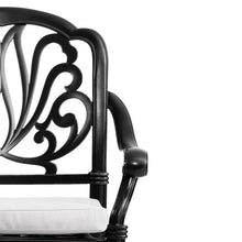 Load image into Gallery viewer, Set of 2 Outdoor Cast Aluminum Dining Chairs with Cushions Garden Seating Living and Home