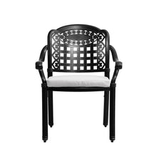 Load image into Gallery viewer, Set of 2 Outdoor Dining Chairs with Cushions Cast Aluminum Garden Seating Living and Home