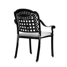 Load image into Gallery viewer, Set of 2 Outdoor Dining Chairs with Cushions Cast Aluminum Garden Seating Living and Home