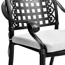 Load image into Gallery viewer, Set of 2 Outdoor Dining Chairs with Cushions Cast Aluminum Garden Seating Living and Home