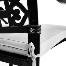 Load image into Gallery viewer, Set of 2 Outdoor Dining Chairs with Cushions Cast Aluminum Garden Seating Living and Home