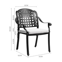 Load image into Gallery viewer, Set of 2 Outdoor Dining Chairs with Cushions Cast Aluminum Garden Seating Living and Home