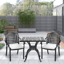 Load image into Gallery viewer, Set of 2 Outdoor Dining Chairs with Cushions Cast Aluminum Garden Seating Living and Home