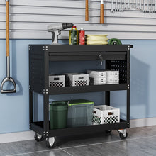 Load image into Gallery viewer, 3 Tier Rolling Tool Cart with Lockable Drawer Tool Storage Cabinets Living and Home