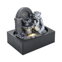Load image into Gallery viewer, Grey Tabletop Resin Cherub Fountain with LED Light Indoor Table Decorations Living and Home