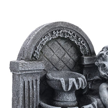 Load image into Gallery viewer, Grey Tabletop Resin Cherub Fountain with LED Light Indoor Table Decorations Living and Home