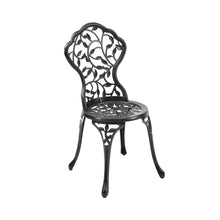 Load image into Gallery viewer, 3pcs Black Cast Aluminum Bistro Table and Chairs Set Garden Dining Sets Living and Home