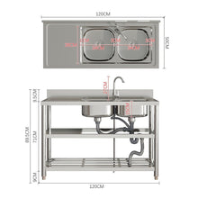 Load image into Gallery viewer, Stainless Steel One Compartment Sink with Shelves Living and Home