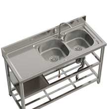 Load image into Gallery viewer, Stainless Steel One Compartment Sink with Shelves Living and Home