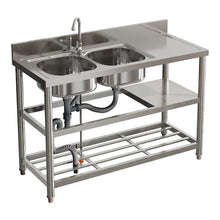 Load image into Gallery viewer, Stainless Steel One Compartment Sink with Shelves Living and Home