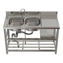 Load image into Gallery viewer, Stainless Steel One Compartment Sink with Shelves Living and Home