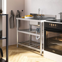 Load image into Gallery viewer, Stainless Steel One Compartment Sink with Shelves Living and Home