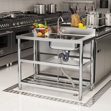 Load image into Gallery viewer, Stainless Steel One Compartment Sink with Shelves Living and Home