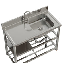 Load image into Gallery viewer, Stainless Steel One Compartment Sink with Shelves Living and Home