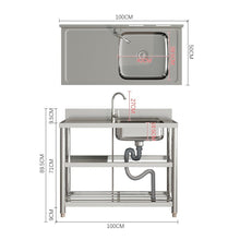Load image into Gallery viewer, Stainless Steel One Compartment Sink with Shelves Living and Home